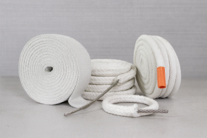 Textiles de fibra cerámica PROROPE y PROTAPE de CIMSAMEX para aislamiento térmico industrial en altas temperaturas.