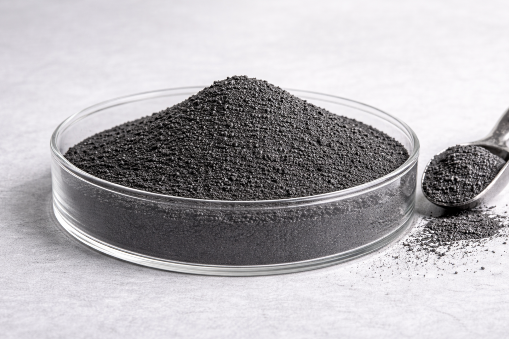 Polvo de grafito utilizado como lubricante sólido en aplicaciones industriales de alta temperatura